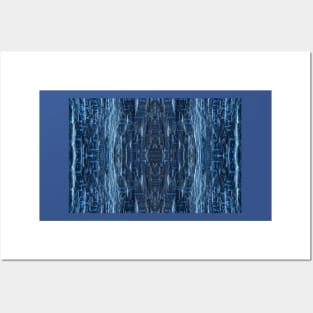 Tree trunk cross section blue colored Posters and Art